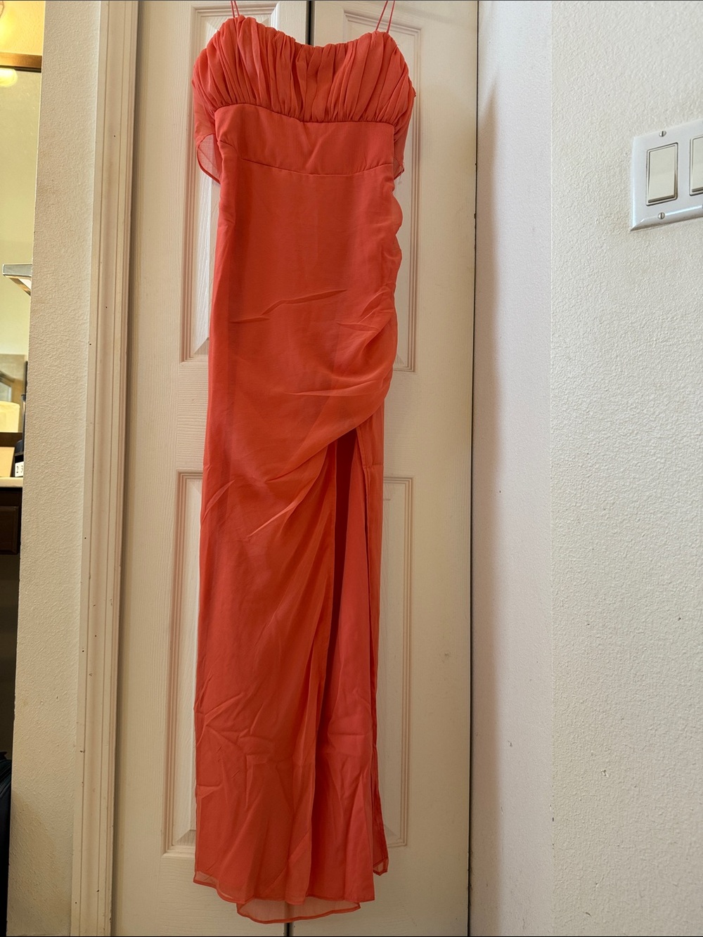 ASOS Coral Spaghetti-Strap Maxi Dress